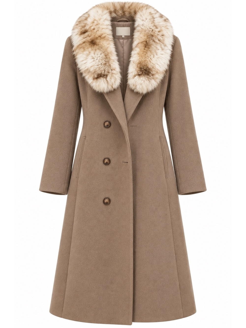 1960s Vintage Bromleigh Wool Coat with Plush Fur Collar